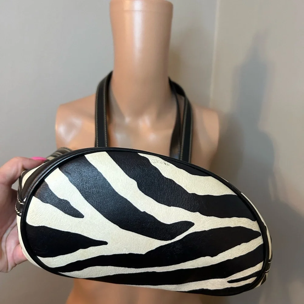 Dooney & Bourke Black and Cream Zebra Print Tote